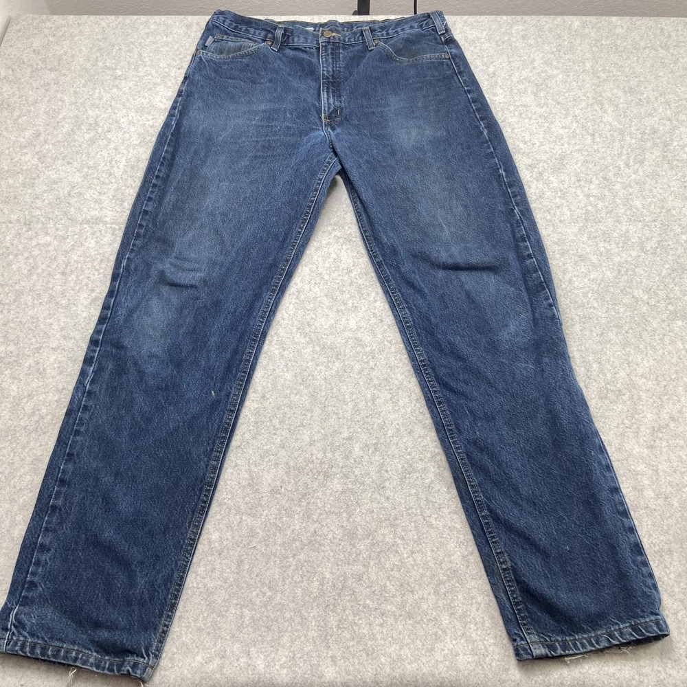 Carhartt B17 Relaxed Fit Jeans Mens 38x34 (36x32) Blue Workwear *STAINED WORK